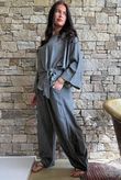 Lindin Linen Blend Kimono Top Washed Charcoal